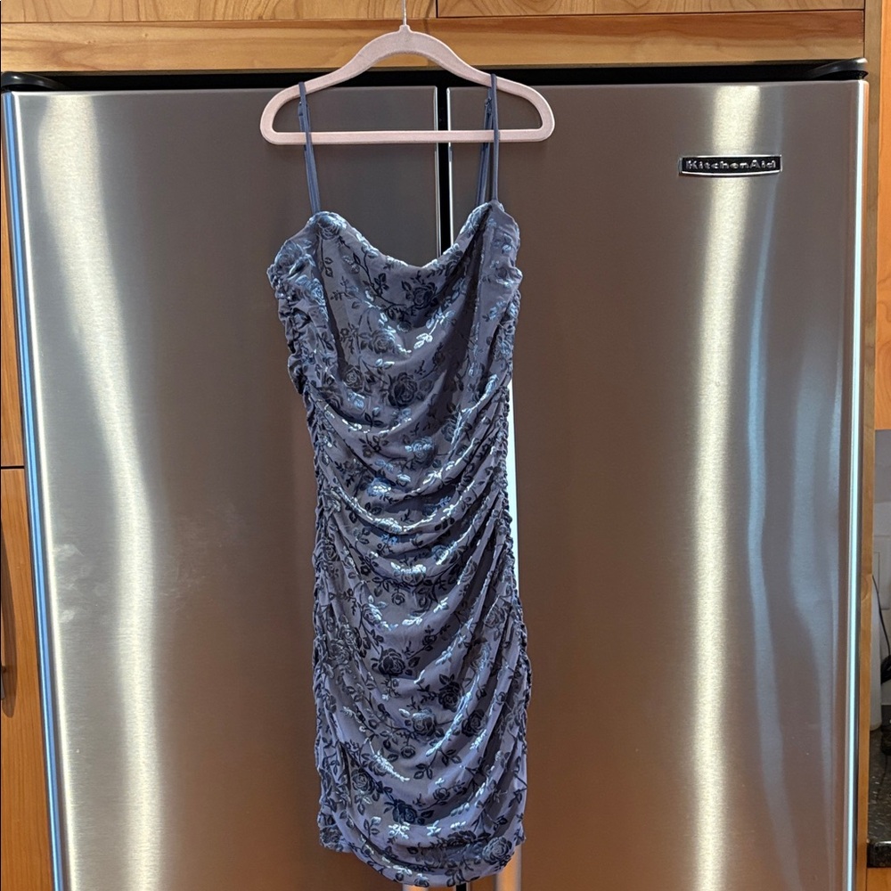 Garage Purple/Grey Floral Dress Small